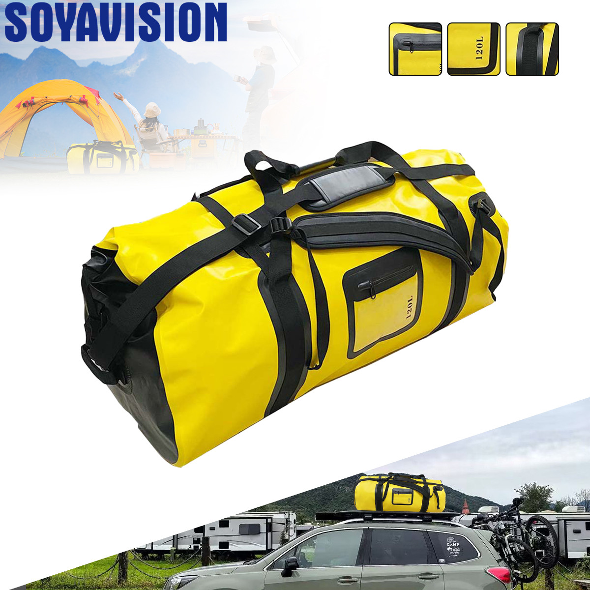 Fishing Kayak Crate - 40L/66L/120L Borsone Impermeabile Coda Del Motociclo