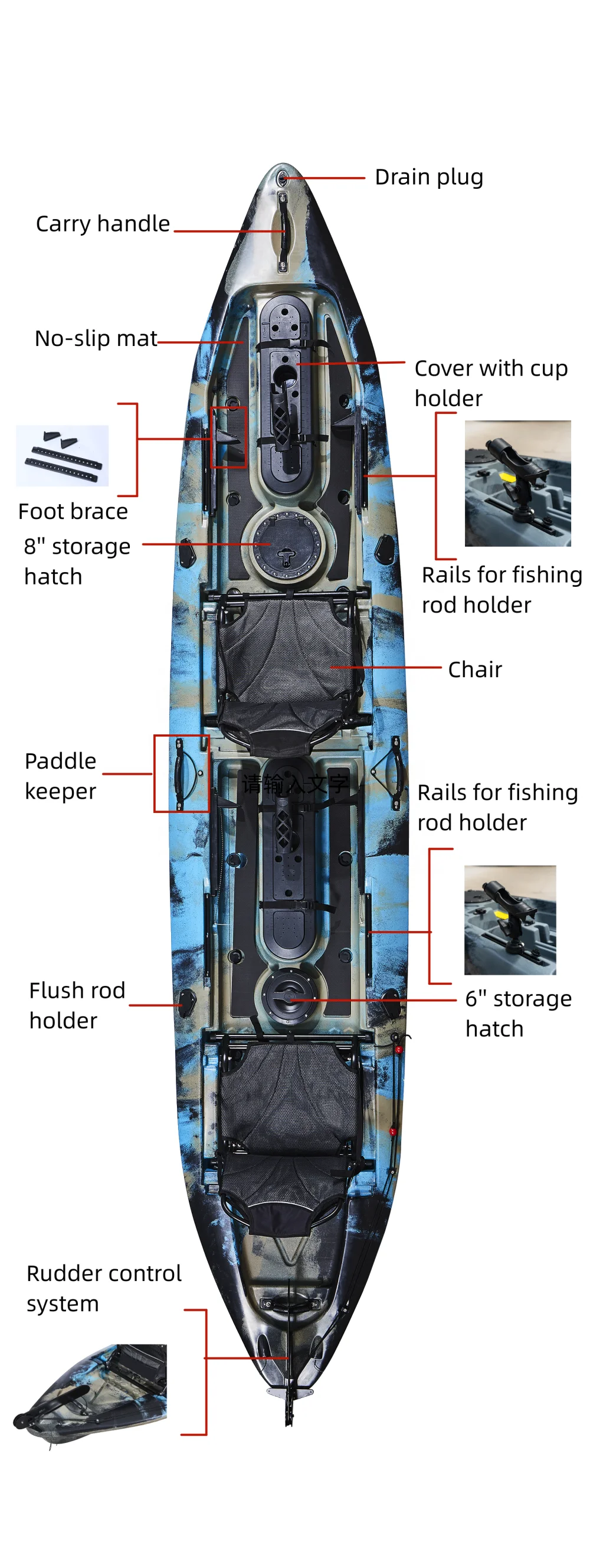 Kayak in plastica per 2 person - Fishing Kayak Paddle recensione e prezzo