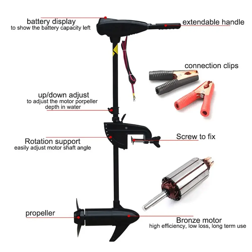 18/28/40/50/60 LBS 12V Motore  - Fishing Kayak Trolling Motor recensione e prezzo